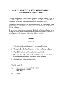 ACTO DEL MINISTERIO DE MEDIO AMBIENTE SOBRE EL