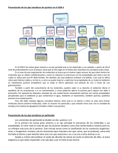 Presentación de los ejes temáticos de química en el EGB-3