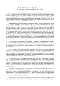 Omelia veglia di Pentecoste Capitolo generale ofm