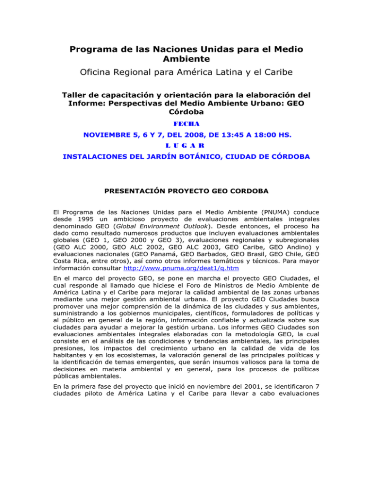 Programa de las Naciones Unidas para el Medio Ambiente