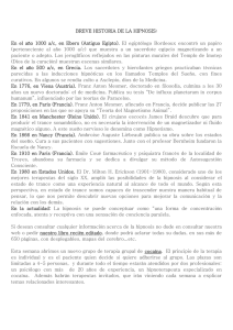 BREVE HISTORIA DE LA HIPNOSIS: