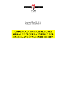 Ordenanza Obras de pequeña entidad