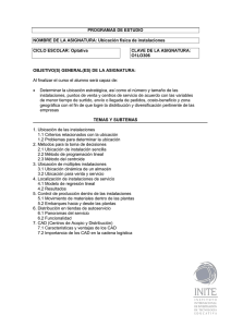 Ubicación física de instalaciones