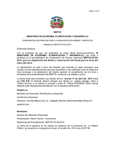 MEPYD-CP-09-2014, para La adquisición del diseño y construcción