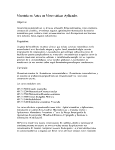 Maestría en Artes en Matemáticas Aplicadas