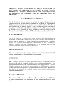 Precio público plazas residencia