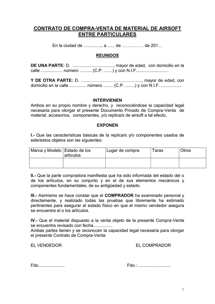 Modelo Contrato de Compra-Venta y Garantía
