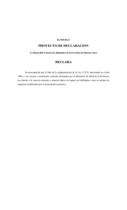 PROYECTO DE DECLARACION  DECLARA