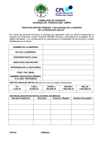 ACUERDO DE  PRODUCCIÓN  LIMPIA “ ”