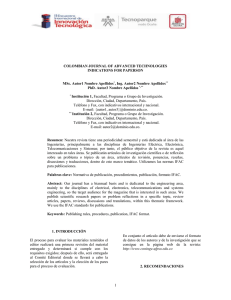 indicaciones y recomendaciones para la presentación de artículos