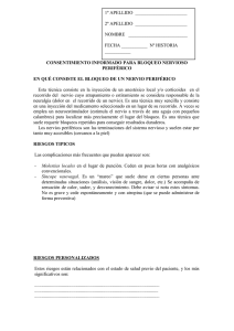 CONSENTIMIENTO INFORMADO PARA BLOQUEO NERVIOSO