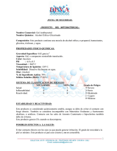 Ficha de Seguridad: Gel Antibacterial - Alcohol Etílico