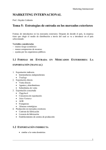 Estrategias de entrada en los mercados exteriores