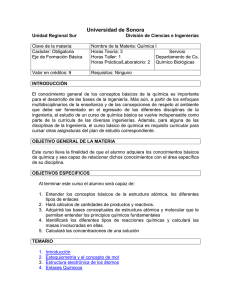 Química I - Universidad de Sonora
