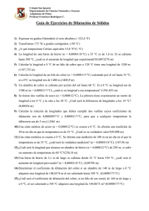 Guía de Ejercicios de Dilatación de Sólidos - Física