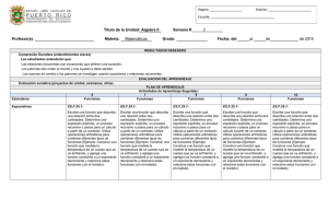 Título de la Unidad: Algebra II Semana #:_____2________ Profesor