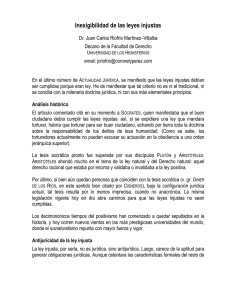 Inexigibilidad de las leyes injustas