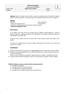 INSTITUTO POTOSINO “Espectro de luz visible”  Objetivo:
