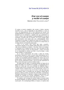 Orar con el cuerpo y recibir el cuerpo