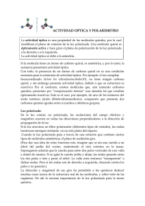 ACTIVIDAD OPTICA Y POLARIMETRO