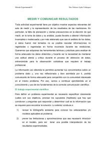 MEDIR Y COMUNICAR RESULTADOS