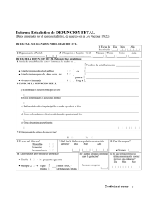 Informe Estadístico de DEFUNCION FETAL