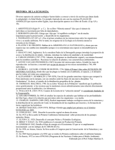 HISTORIA  DE LA ECOLOGÍA: