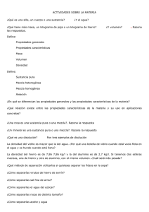 ACTIVIDADES SOBRE LA MATERIA