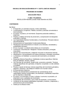 1º año, Educación Física