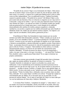 Antón Chéjov. El jardín de los cerezos. “El jardín de los cerezos