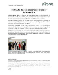 COMUNICADO DE PRENSA FEDIFARE: 10 años capacitando al