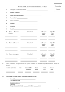 MODELO OBLIGATORIO DE CURRICULO VITAE  1.
