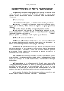COMENTARIO DE UN TEXTO PERIODÍSTICO