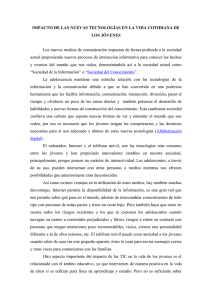 impacto de las nuevas tecnologías en la vida cotidiana de los jóvenes