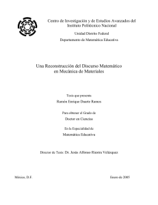 Una reconstrucción del Discurso Matemático en Mecánica de