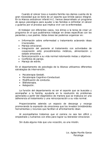 Hoy en día la Familia con cáncer necesita encontrar un soporte que