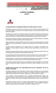 La UCR en los Medios 6-10-11 EL RADICALISMO PIDIO LA