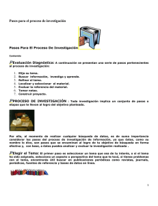 Pasos para el proceso de investigación