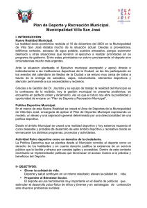 Plan de Deporte y Recreación Municipal
