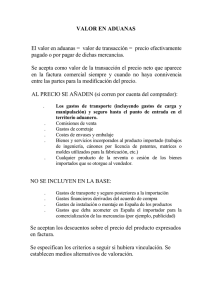 VALOR EN ADUANAS