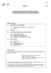 FICHAS NORMALIZADAS PARA LA IMPUTACIÓN DE GASTOS