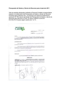 Presupuesto de Gastos y Cálculo de Recursos para el