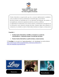 Lengua Española 7mo. Grado Proyecto 2 – Octubre 2013 Prof