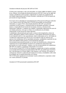 Jornadas de difusión del proyecto SICAEP de CCOO