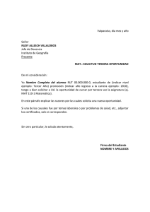 Solicitud Tercera Oportunidad - Instituto de Geografía