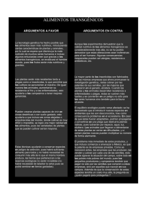 ALIMENTOS TRANSGÉNICOS (a favor y en contra)