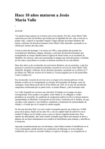 Hace 10 años mataron a Jesús Maria Valle
