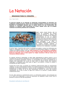 La Natación BRAZADAS PARA EL CORAZÓN: Autor: Miguel