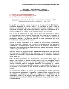 iso 11.620: indicadores para la gestión de bibliotecas universitarias