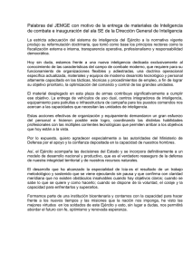 Palabras del JEMGE con motivo de la entrega de materiales de